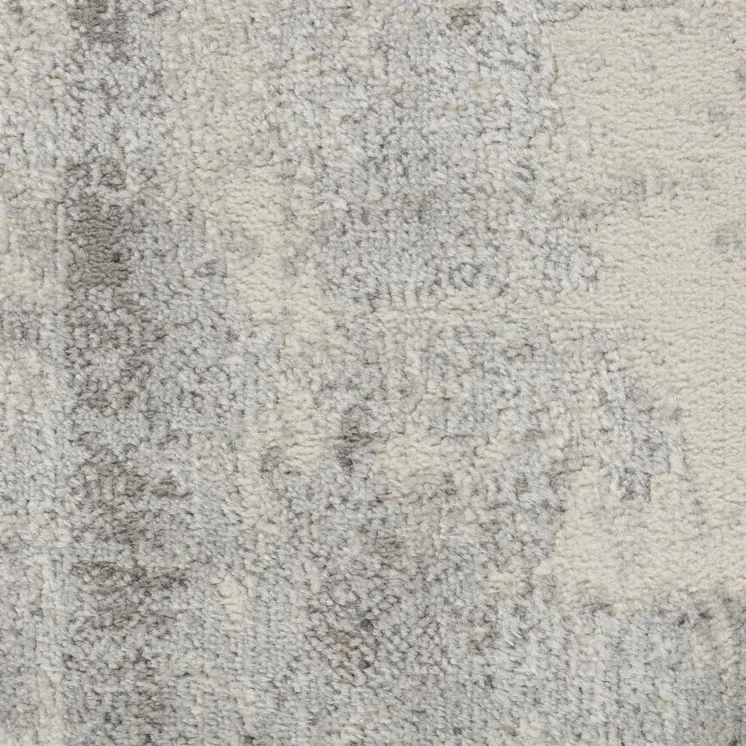 9' X 12' Ivory Black and Gray Abstract Non Skid Area Rug