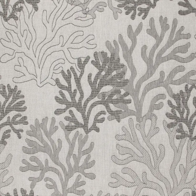 9' X 12' Gray Black And Ivory Nautical Indoor Outdoor Area Rug