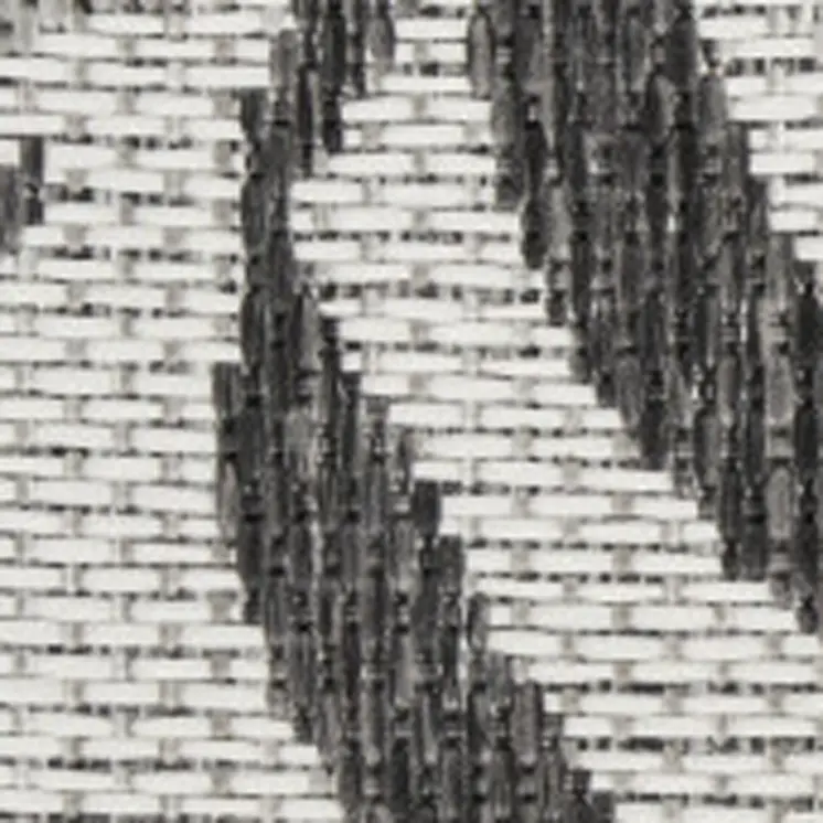 9' X 12' Gray Black And Ivory Palm Leaf Indoor Outdoor Area Rug