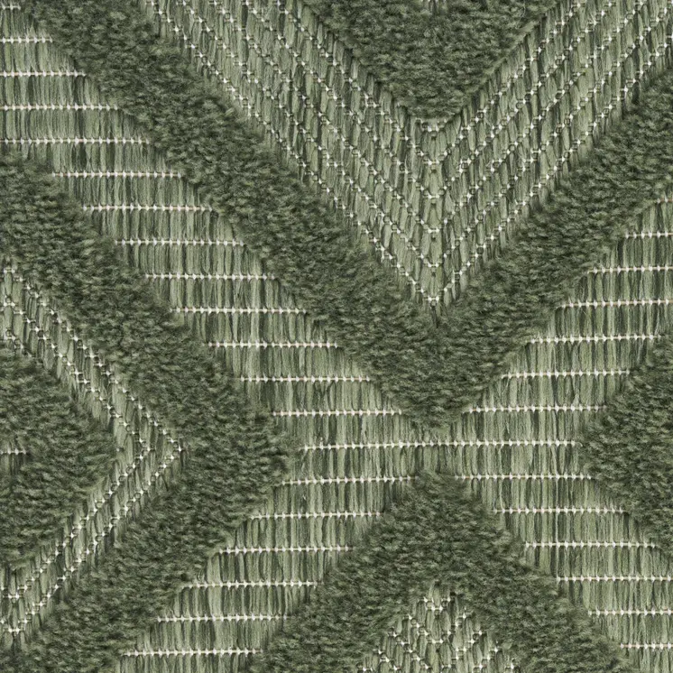 9' X 12' Dark Green And Light Green Geometric Indoor Outdoor Area Rug