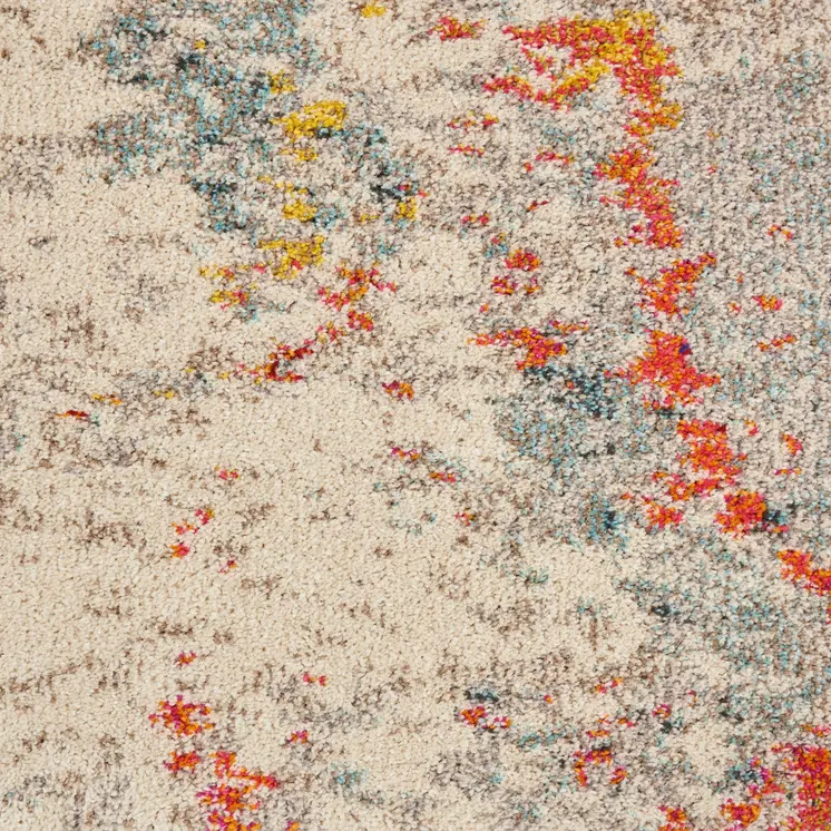 9' X 12' Ivory Abstract Power Loom Area Rug