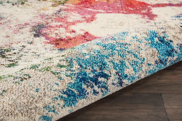 9' X 12' Ivory Abstract Power Loom Area Rug