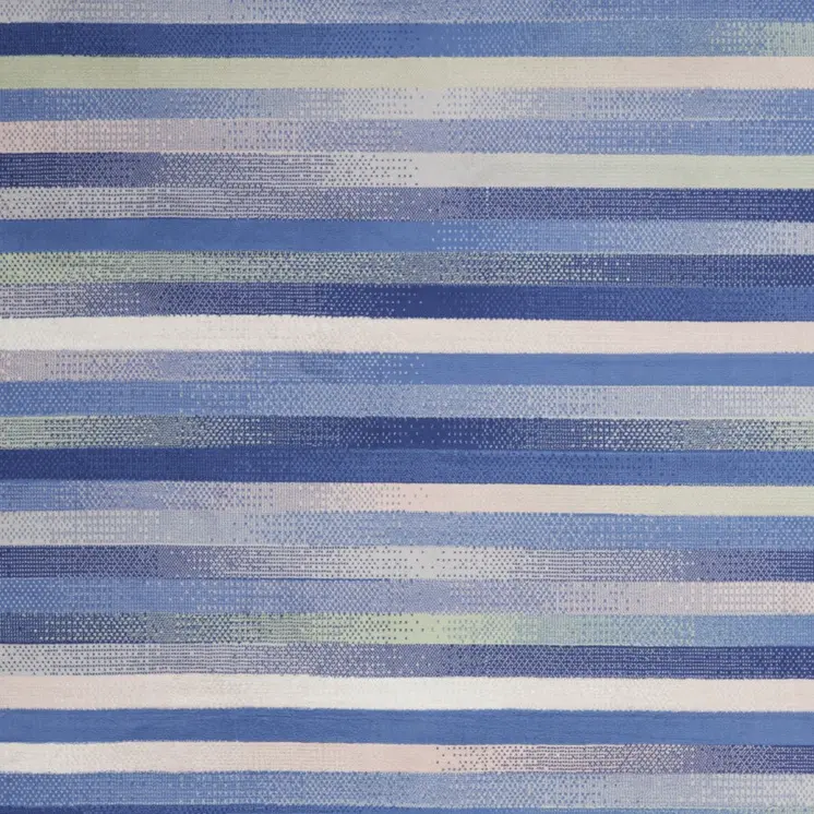 8' X 12' Ivory Tan and Blue Abstract Distressed Non Skid Area Rug