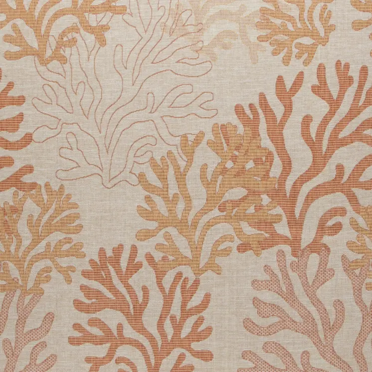 9' X 12' Coral And Ivory Nautical Indoor Outdoor Area Rug