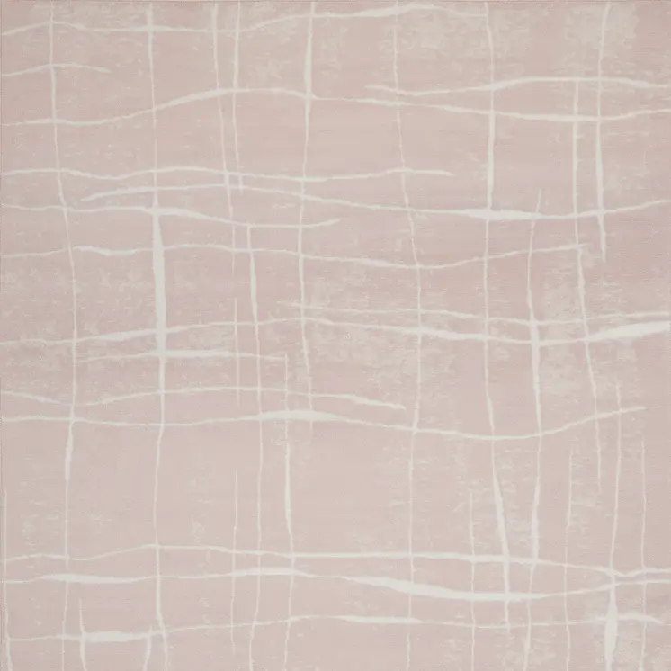 8' X 12' Pink and Ivory Abstract Distressed Non Skid Area Rug