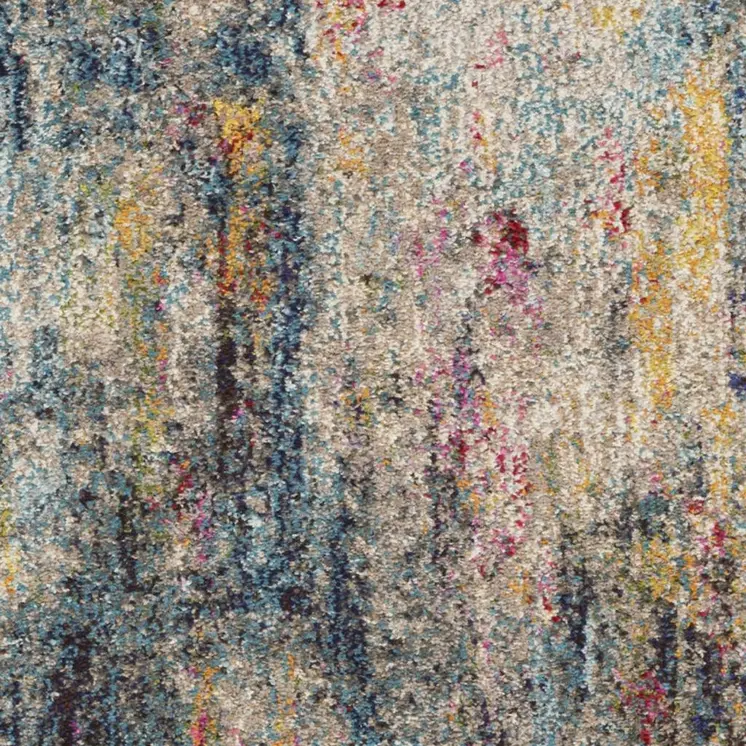 9' X 12' Ivory Gray And Red Floral Distressed Non Skid Area Rug