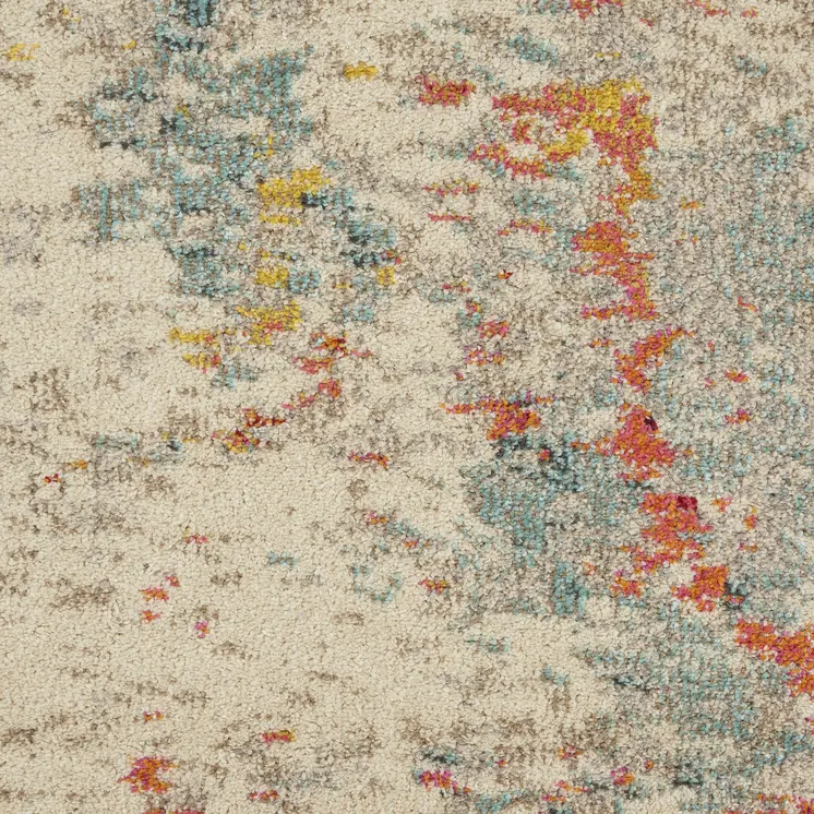 10' X 14' Ivory Abstract Power Loom Area Rug