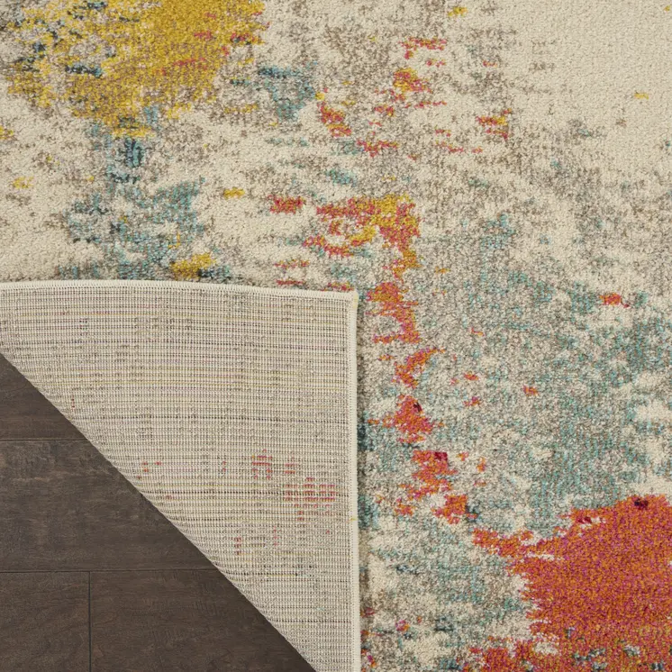 10' X 14' Ivory Abstract Power Loom Area Rug