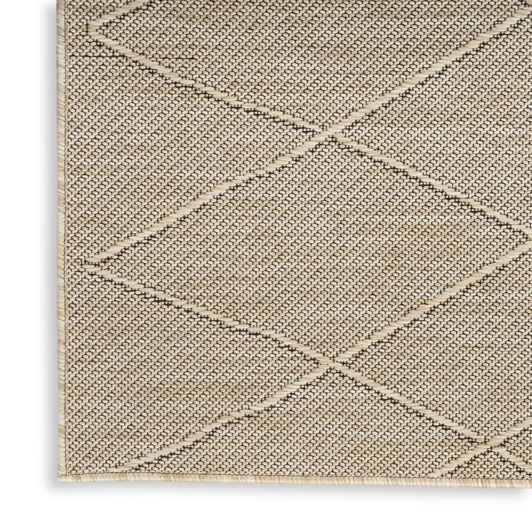 8' X 10' Natural And Light Brown Geometric Indoor Outdoor Area Rug