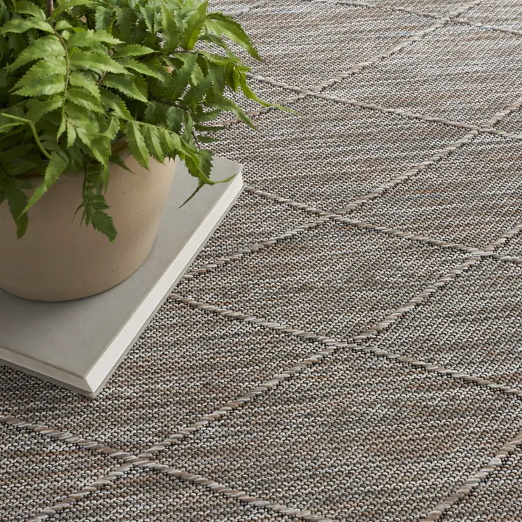 8' X 10' Gray And Light Gray Geometric Indoor Outdoor Area Rug