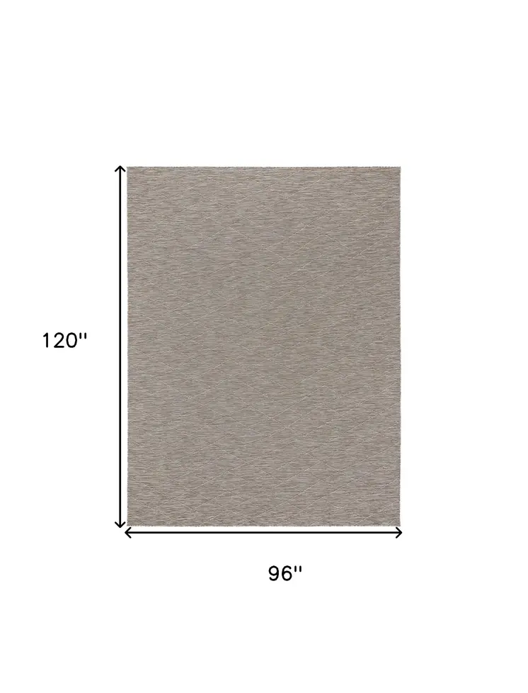 8' X 10' Gray And Light Gray Geometric Indoor Outdoor Area Rug