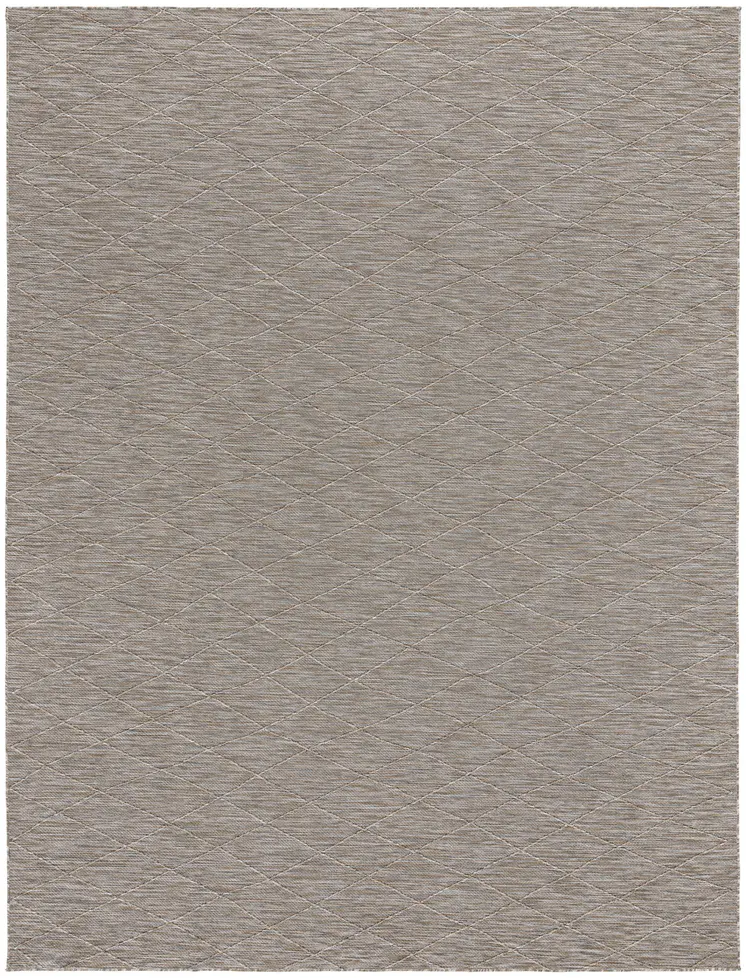 9' X 12' Gray And Light Gray Geometric Indoor Outdoor Area Rug