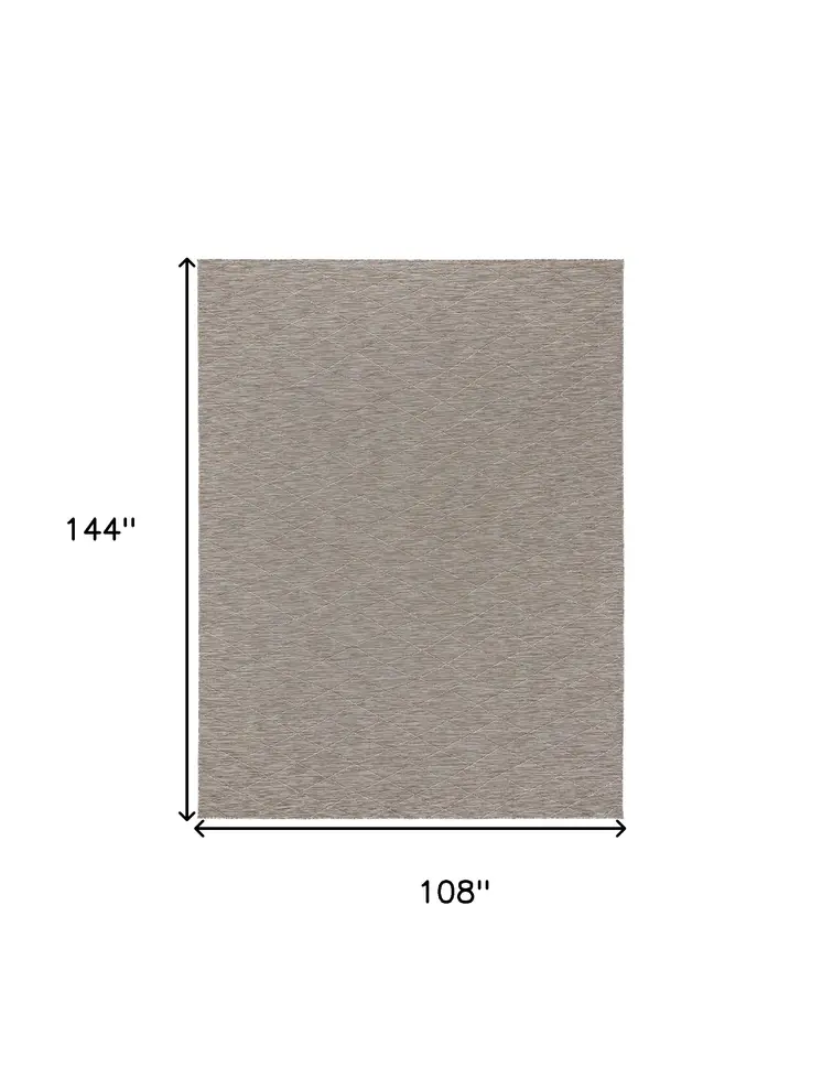 9' X 12' Gray And Light Gray Geometric Indoor Outdoor Area Rug