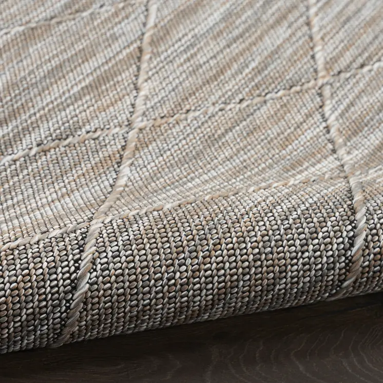 10' X 14' Gray And Light Gray Geometric Indoor Outdoor Area Rug