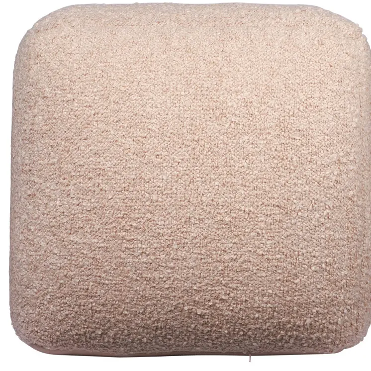 18" Taupe Polyester Cube Outdoor Pouf Ottoman