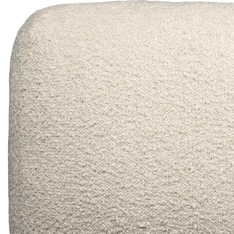 18" Beige Polyester Cube Outdoor Pouf Ottoman