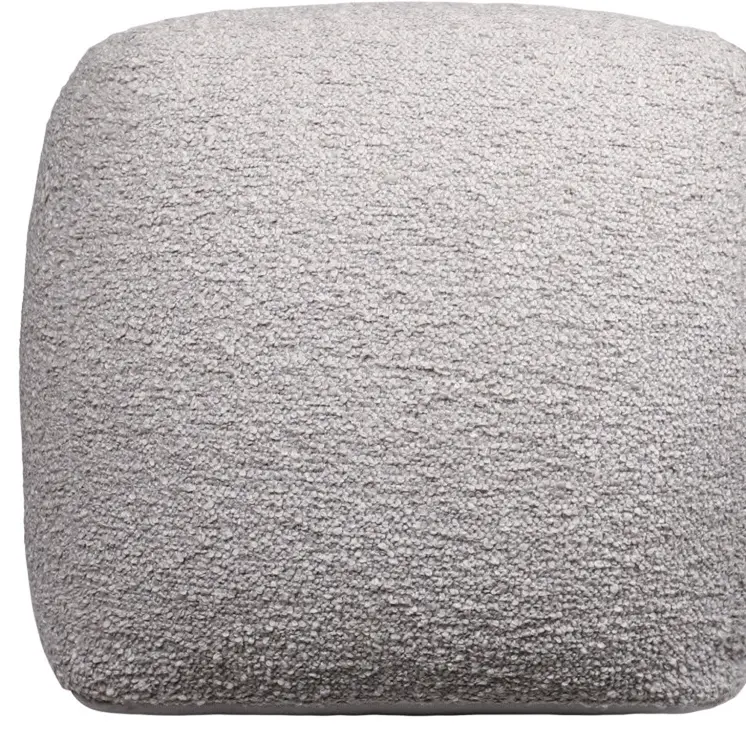18" Gray Polyester Cube Outdoor Pouf Ottoman