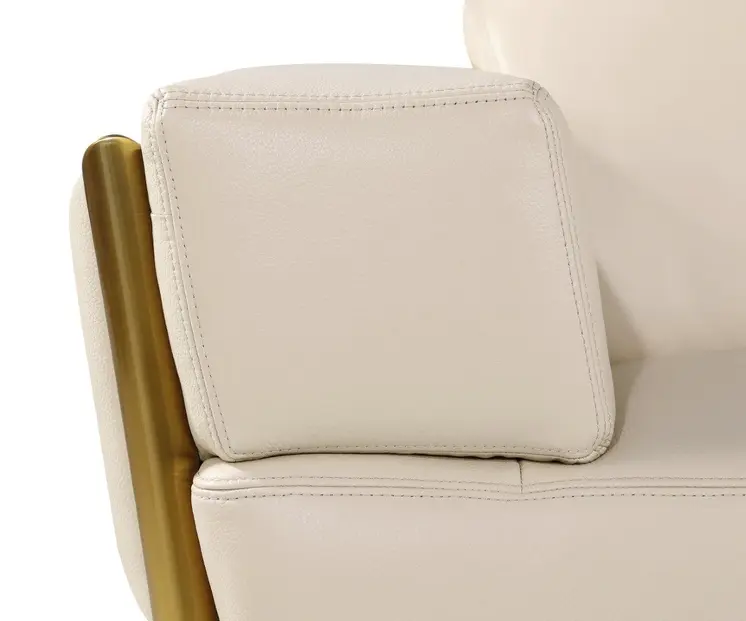 47" Beige and Gold Italian Leather Club Chair
