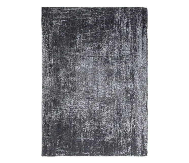10' Black And Gray Chevron Runner Rug