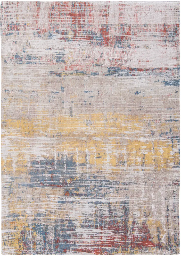 10' White Abstract Runner Rug
