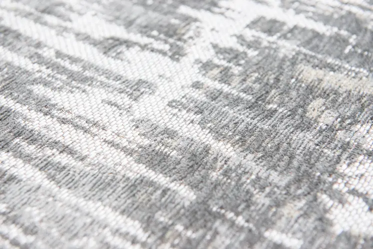 10' Gray And White Abstract Runner Rug