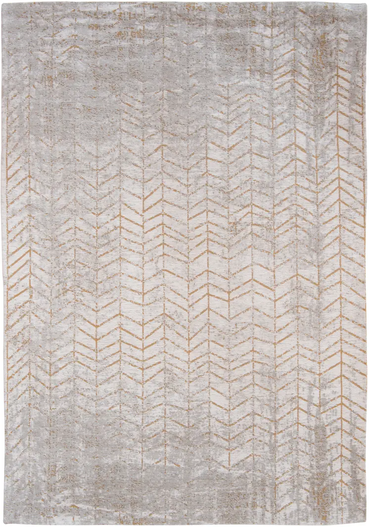 10' Gray And Yellow Chevron Runner Rug