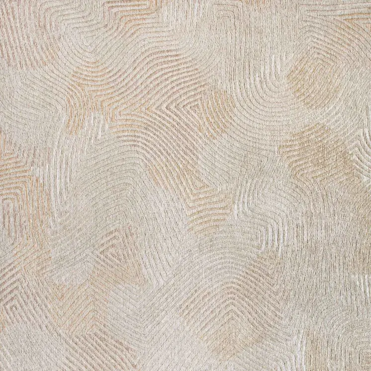 10' Beige And White Abstract Runner Rug