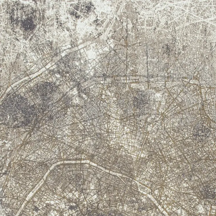 5' X 7' Gray and White Abstract Non Skid Area Rug