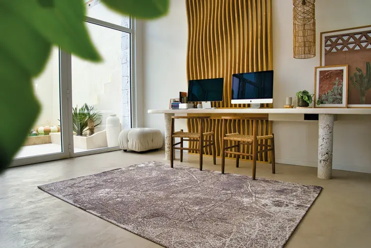 6' X 8' Gray and White Abstract Non Skid Area Rug