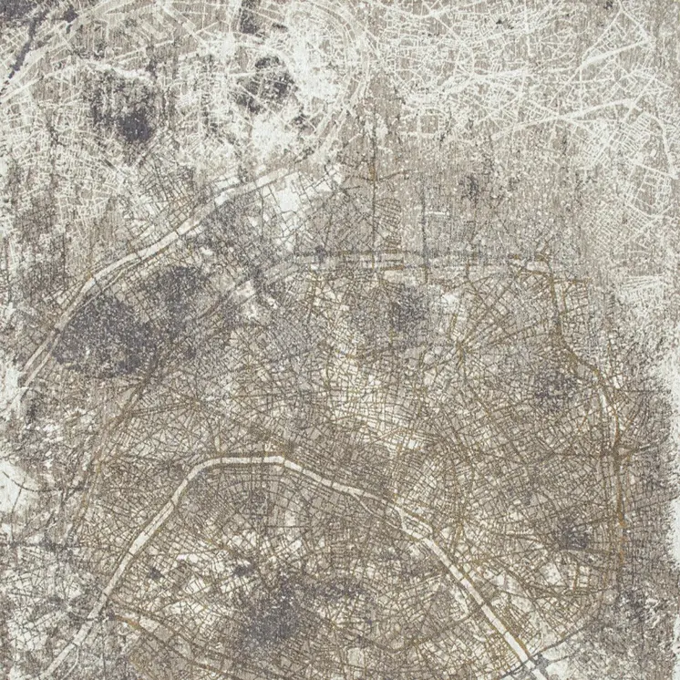 6' X 8' Gray and White Abstract Non Skid Area Rug