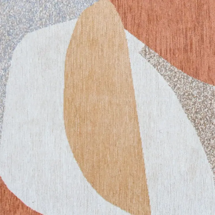 8' Blue and Gray Round Abstract Non Skid Area Rug