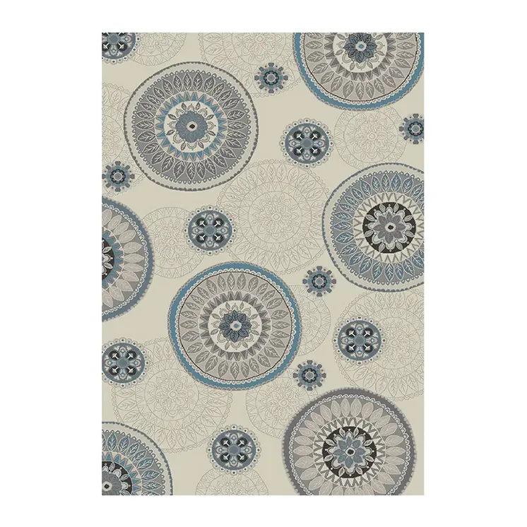 8' X 10' Ivory and Gray Geometric Area Rug