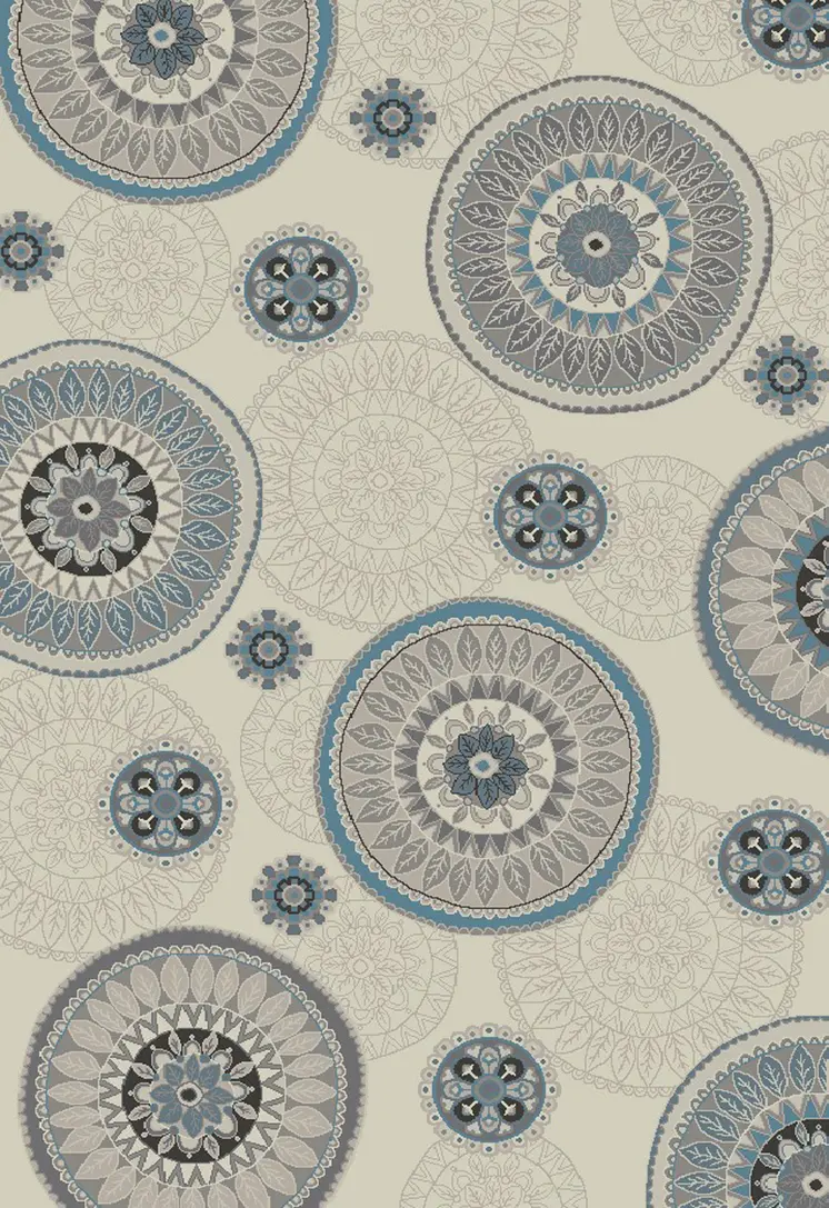 8' X 10' Ivory and Gray Geometric Area Rug