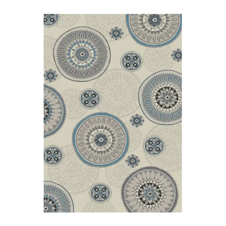8' X 10' Ivory and Gray Geometric Area Rug