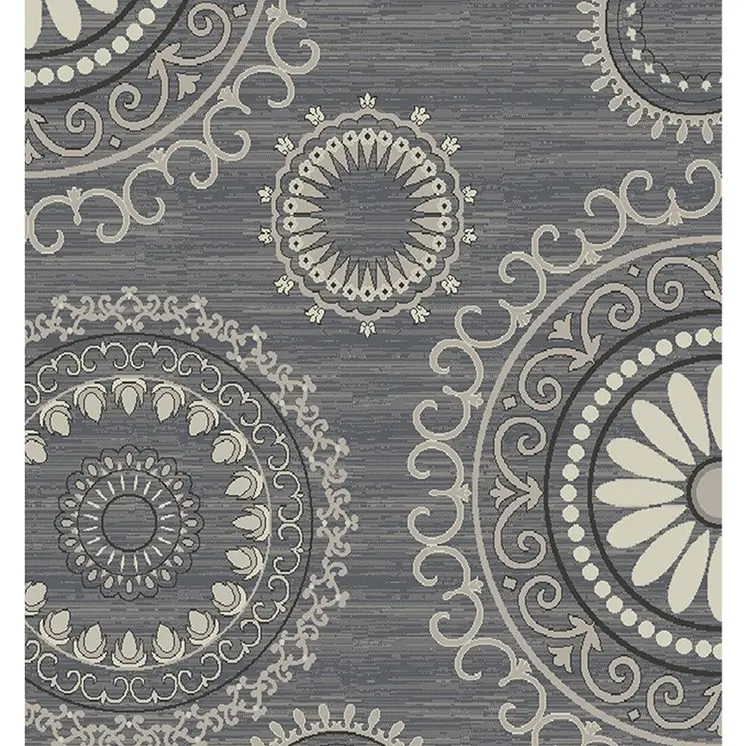 8' X 10' Gray and Ivory Geometric Area Rug