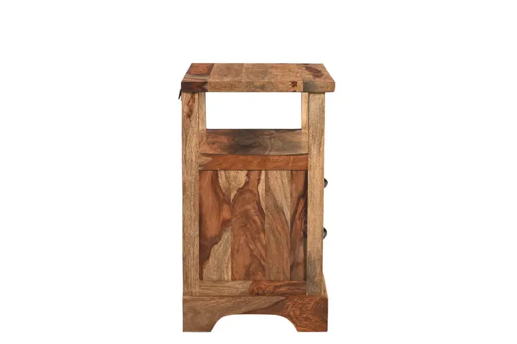 27" Brown Solid Wood Two Drawer Nightstand