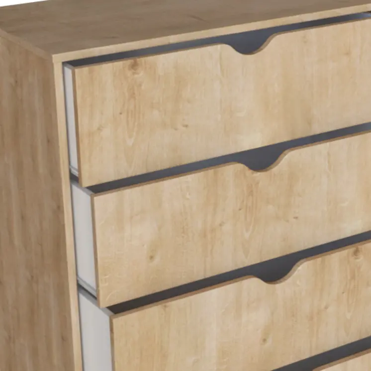 30" Natural Wood Four Drawer Dresser
