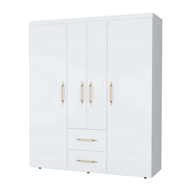 59" White Two Drawer Combo Dresser