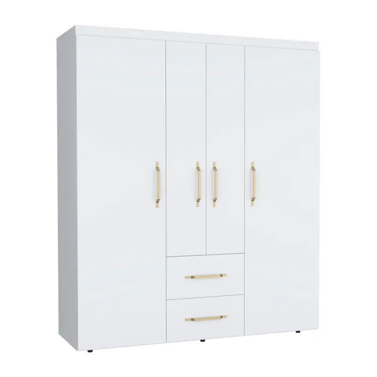 59" White Two Drawer Combo Dresser