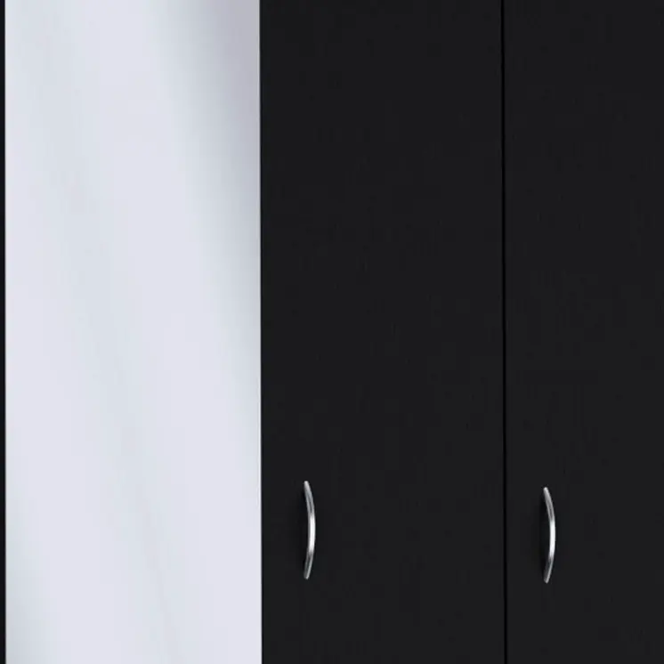 71" Black Mirrored Two Door Two Drawer Combo Dresser