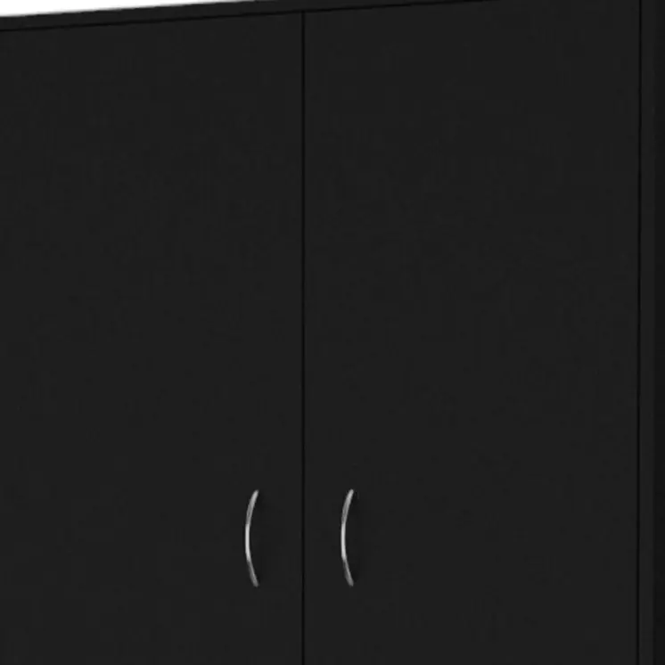 71" Black Two Door Three Drawer Combo Dresser