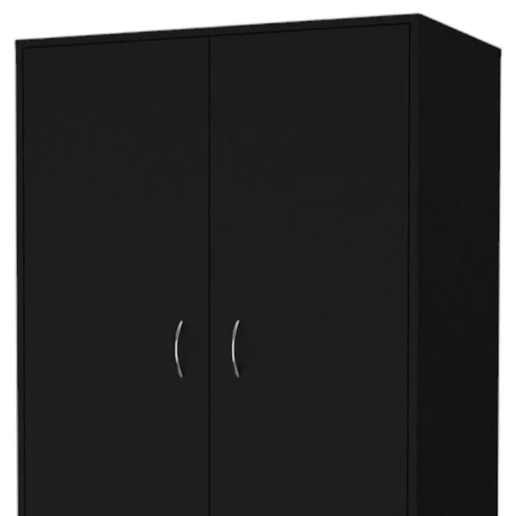 71" Black Two Door Three Drawer Combo Dresser