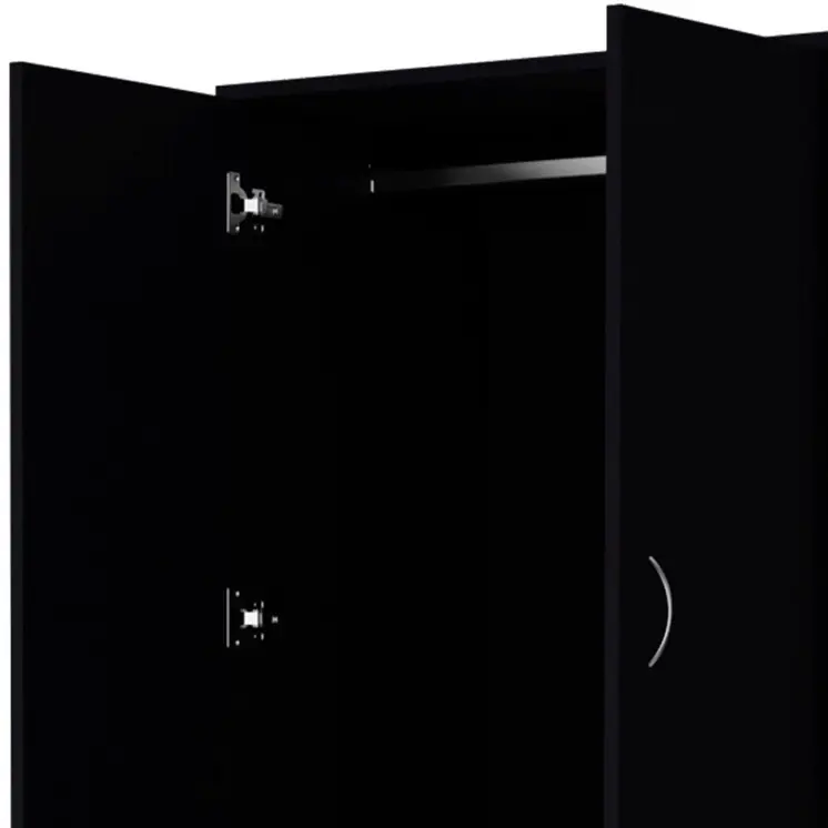71" Black Two Door Two Drawer Combo Dresser