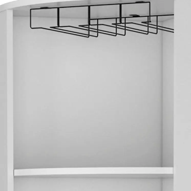 71" White Wood Corner Bar Cabinet