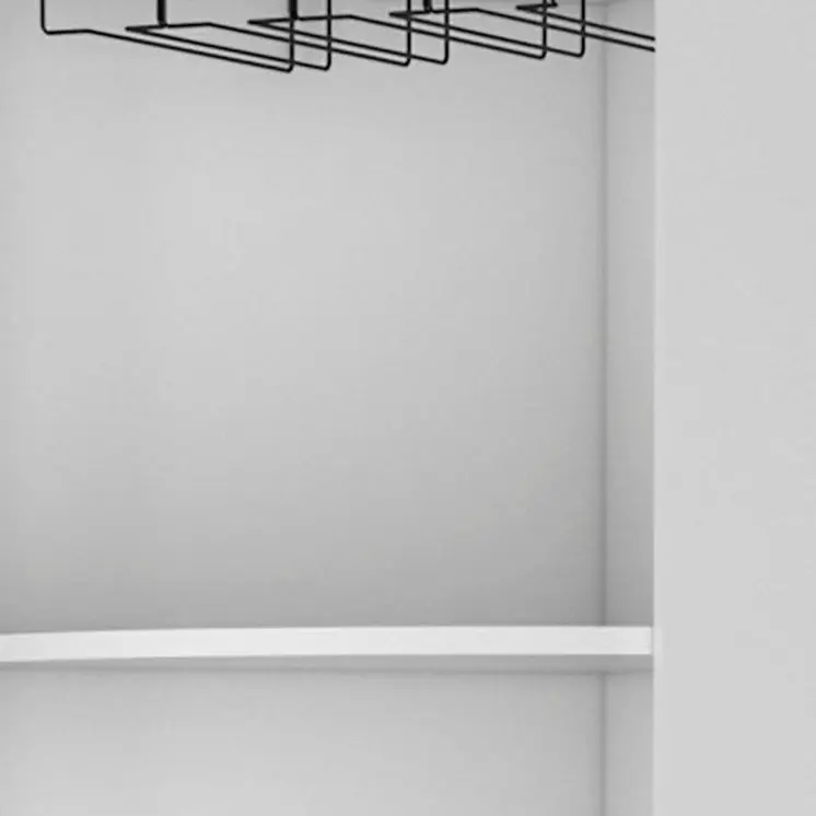 71" White Wood Corner Bar Cabinet