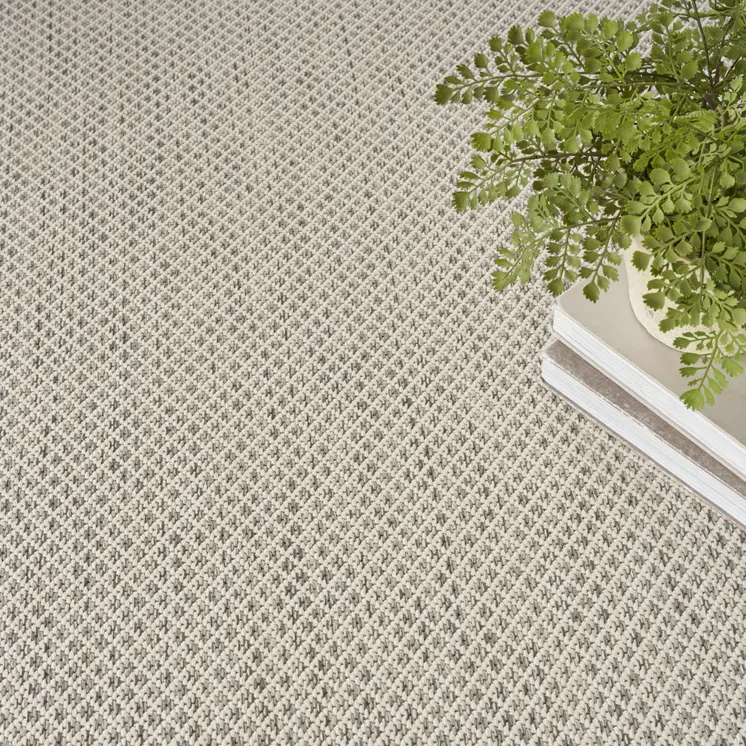 10' Ivory And Gray Round Geometric Indoor Outdoor Area Rug