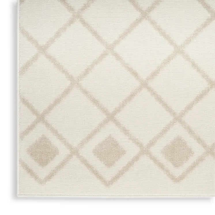 10' Ivory And Silver Square Geometric Indoor Outdoor Area Rug