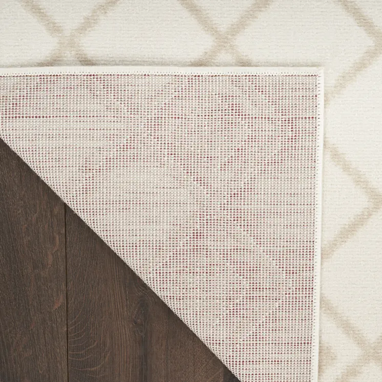 10' Ivory And Silver Square Geometric Indoor Outdoor Area Rug