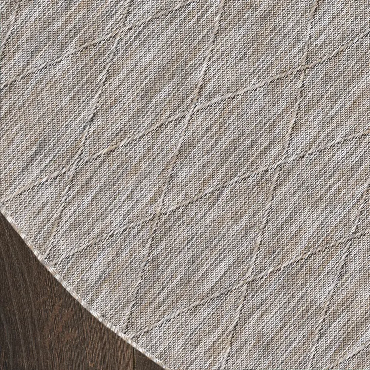 8' Gray And Light Gray Round Geometric Indoor Outdoor Area Rug