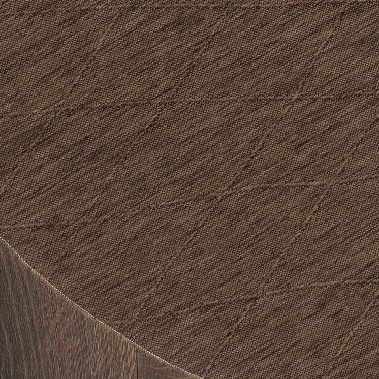 8' Dark Brown And Brown Round Geometric Indoor Outdoor Area Rug